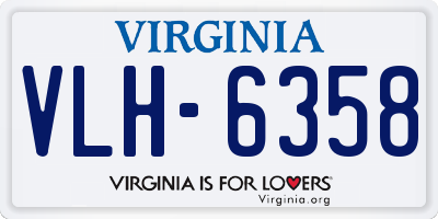 VA license plate VLH6358