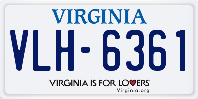 VA license plate VLH6361