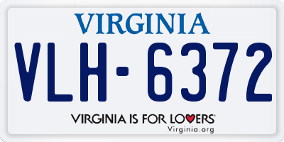 VA license plate VLH6372