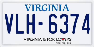 VA license plate VLH6374