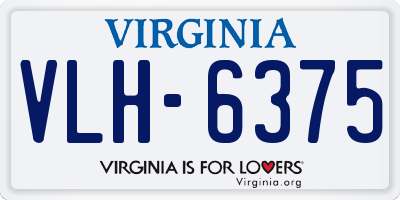 VA license plate VLH6375