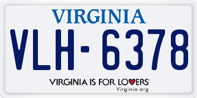 VA license plate VLH6378