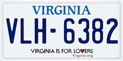 VA license plate VLH6382