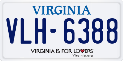 VA license plate VLH6388