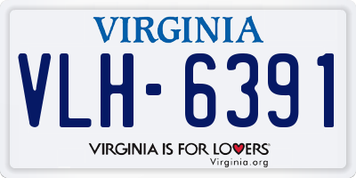 VA license plate VLH6391