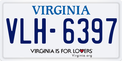 VA license plate VLH6397