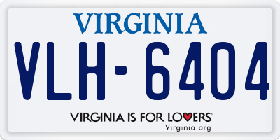 VA license plate VLH6404