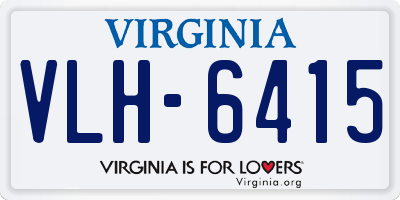 VA license plate VLH6415