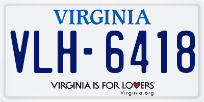 VA license plate VLH6418