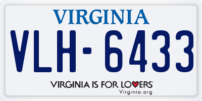 VA license plate VLH6433