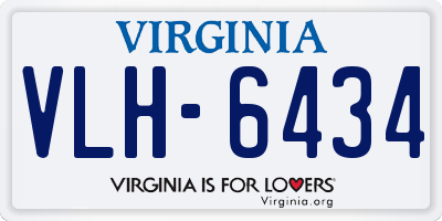 VA license plate VLH6434