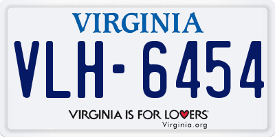 VA license plate VLH6454