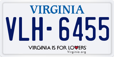 VA license plate VLH6455