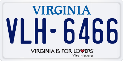 VA license plate VLH6466