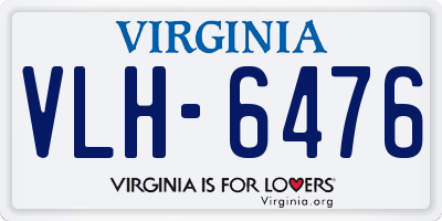 VA license plate VLH6476