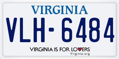 VA license plate VLH6484