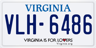 VA license plate VLH6486