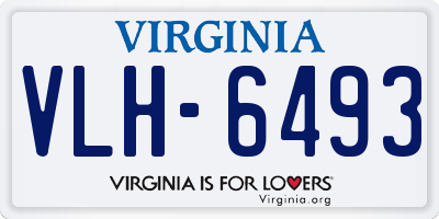 VA license plate VLH6493
