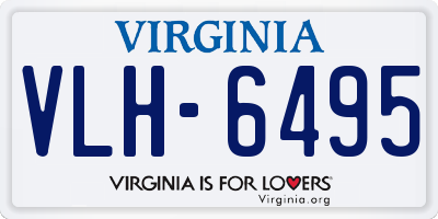 VA license plate VLH6495