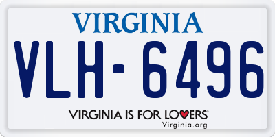VA license plate VLH6496