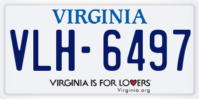 VA license plate VLH6497