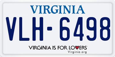 VA license plate VLH6498