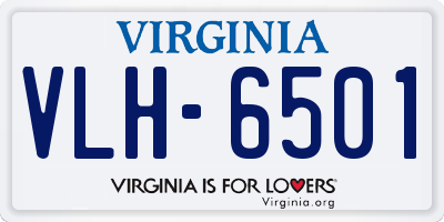 VA license plate VLH6501