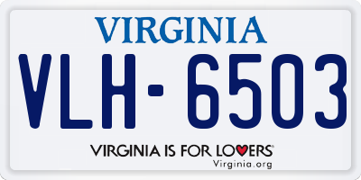 VA license plate VLH6503
