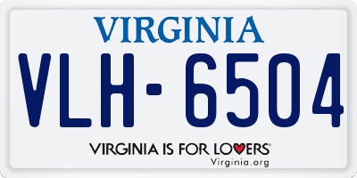 VA license plate VLH6504