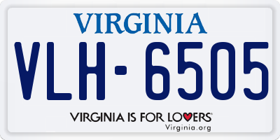 VA license plate VLH6505