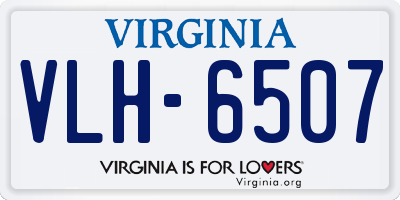 VA license plate VLH6507