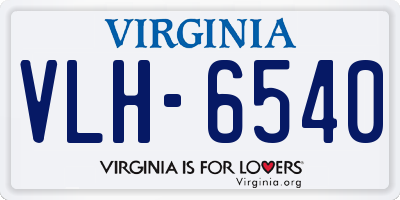 VA license plate VLH6540