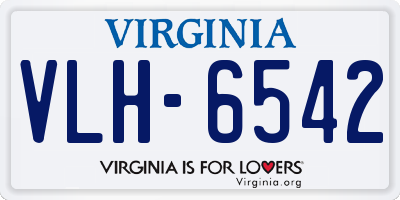 VA license plate VLH6542