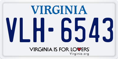 VA license plate VLH6543