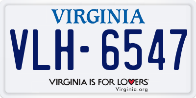 VA license plate VLH6547