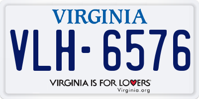 VA license plate VLH6576