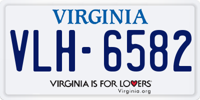 VA license plate VLH6582