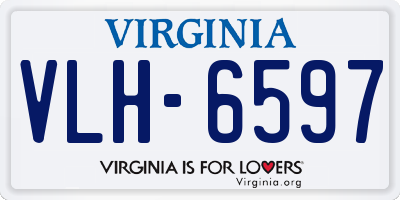 VA license plate VLH6597