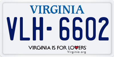 VA license plate VLH6602