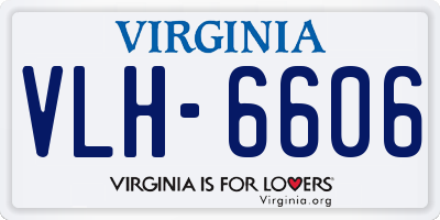 VA license plate VLH6606