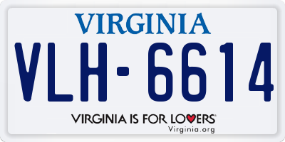 VA license plate VLH6614
