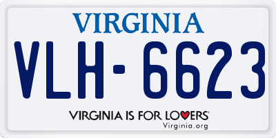 VA license plate VLH6623
