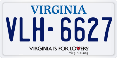 VA license plate VLH6627