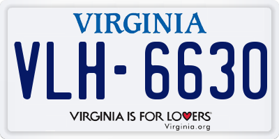 VA license plate VLH6630