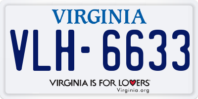VA license plate VLH6633