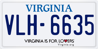 VA license plate VLH6635