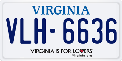 VA license plate VLH6636