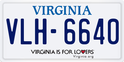 VA license plate VLH6640
