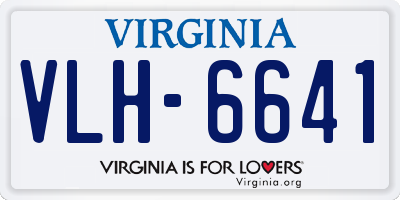 VA license plate VLH6641