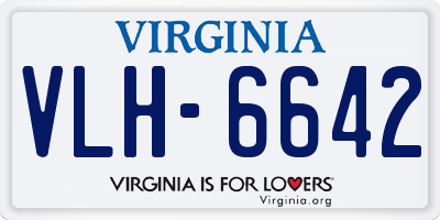 VA license plate VLH6642